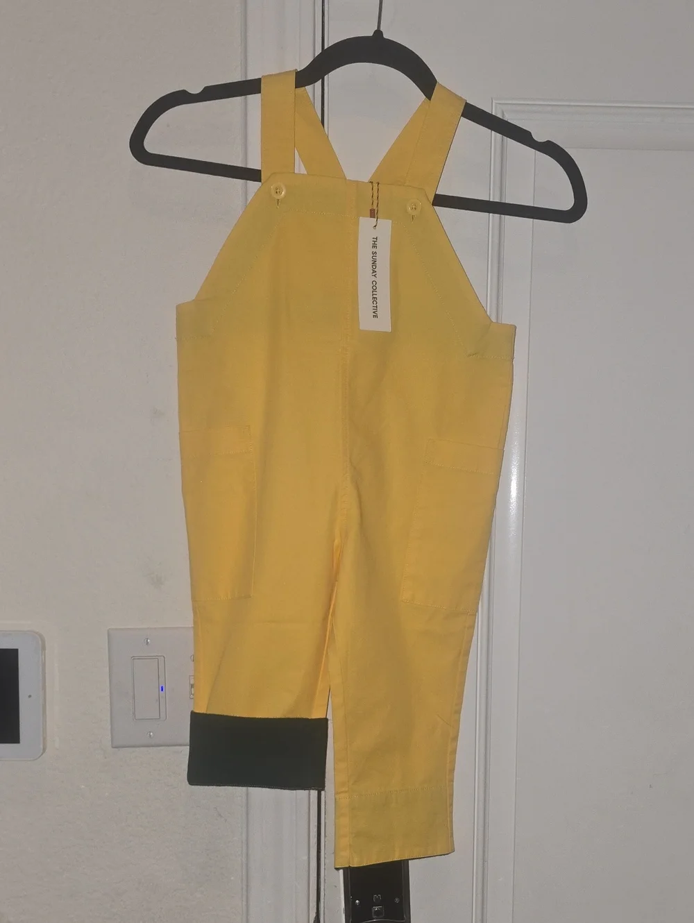 The Sunday collective Fisherman Overralls Samoan Sun Yellow Cropped New Roll Cuf